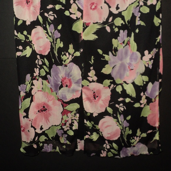 Twyla Blue Size 8 Straight Floral Skirt Mid-Calf - Picture 6 of 7